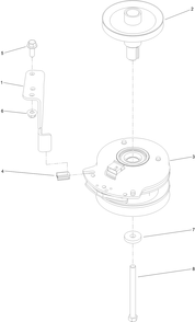 Clutch Assembly Diagram and Parts List for 76425 400000000 - 415399999 Toro Lawn Tractor