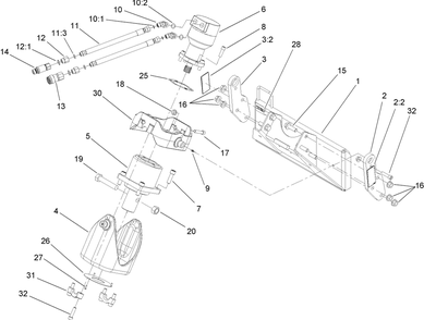 Universal Swivel Auger Head Assembly Diagram and Parts List for 22806 400000000 - 401999999 Toro Lawn Tractor Accessories