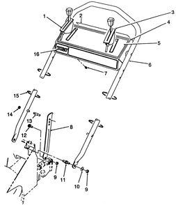 Handle Assembly Diagram and Parts List for 26622C 9000001 - 9999999 Toro Lawn Mower