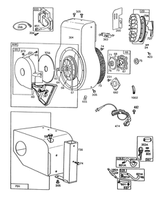 Engine Briggs & Stratton Model 190406 Type 3083-01 Diagram and Parts List for 38570 8000001 - 8999999 Toro Snow Blower