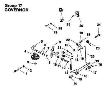 Engine Kohler Model No. Mv16s-Type Ps56519 Governor Group 17 Diagram and Parts List for 30180 490001 - 490730 Toro Lawn Tractor Accessories