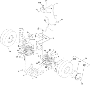 Ground Drive Assembly Diagram and Parts List for 72513 400000000-407087931 Toro Lawn Mower