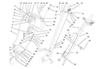 Handle And Controls Assembly Diagram and Parts List for 38083 8900001 - 8999999 Toro Snow Blower