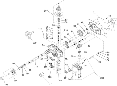 Lh Transmission Assembly Diagram and Parts List for 44410 400000000-406814863 Toro Lawn Mower