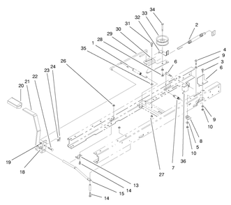 Clutch Assembly Diagram and Parts List for 71208 8900001 - 8999999 Toro Lawn Tractor