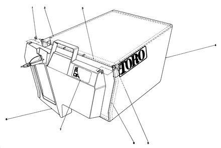 Grass Bag Assembly No. 11-0189 Diagram and Parts List for 20718C 5000001 - 5999999 Toro Lawn Mower