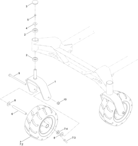 Castor Wheel Assembly Diagram and Parts List for 76610 400000000 - 417419999 Toro Lawn Tractor