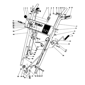Handle Assembly Diagram and Parts List for 38056 7000001 - 7999999 Toro Snow Blower