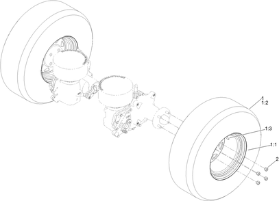 Rear Wheel Assembly Diagram and Parts List for 74050TA 411435592-411435611 Toro Lawn Tractor