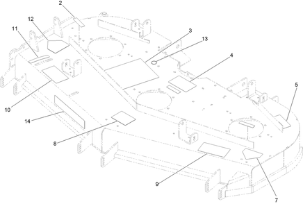 Deck Decal Assembly Diagram and Parts List for 74268 (313000001-313999999)(2013) Toro Lawn Mower