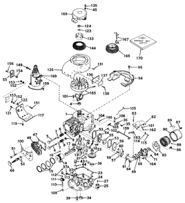 Engine Tecumseh Model Nos. V70-125148 (Recoil) And Nos. V70-125149 (Electric) Diagram and Parts List for 57111 1000001 - 1999999 Toro Lawn Tractor