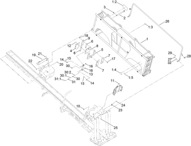 Rod Box Assembly Diagram and Parts List for 23898 400000000 - 999999999 Toro Lawn Tractor Accessories
