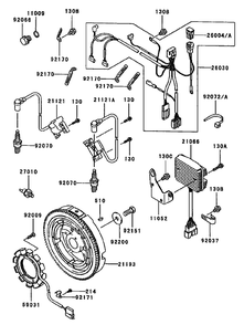 Electric Equipment Assembly Diagram and Parts List for 74213 (230000001-230006000)(2003) Toro Lawn Mower