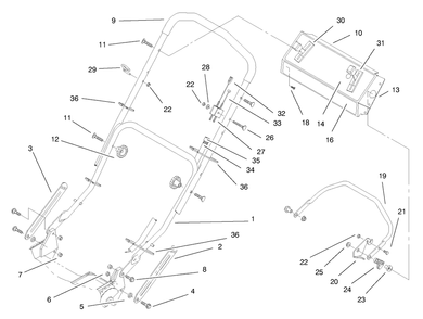 Handle Assembly Diagram and Parts List for 20776 8900001 - 8999999 Toro Lawn Mower