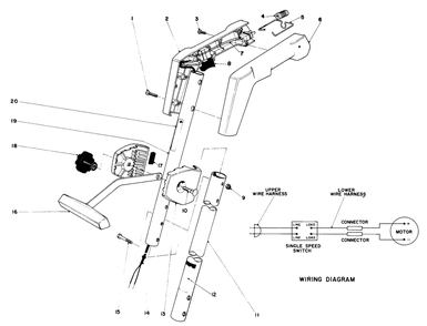 Handle Assembly Diagram and Parts List for 51300 1000001 - 1999999 Toro Trimmer