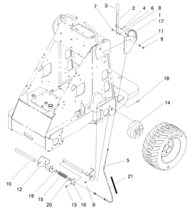 Brake Assembly Diagram and Parts List for 22305TE 990001 - 999999 Toro Lawn Tractor Accessories