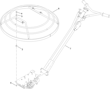 36 Inch Standard Handle And Guard Assembly Diagram and Parts List for 68048 400000000 - 401999999 Toro Cement Mixer