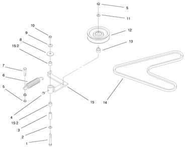 Pump, Idler And Belt Assembly Diagram and Parts List for 74171 (990001-999999)(1999) Toro Lawn Mower
