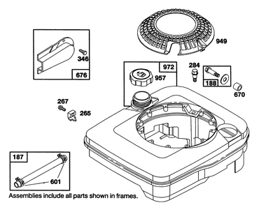 Engine Briggs & Stratton Model 122702-3188-01 Diagram and Parts List for 20101 1000001 - 1999999 Toro Lawn Mower