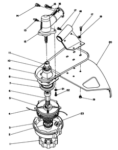 Trimmer Head & Gear Box Assembly Diagram and Parts List for 51644V 1000001 - 1999999 Toro Trimmer