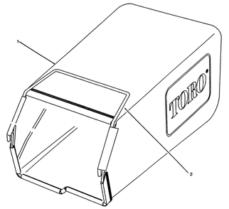 Grass Bag Assembly Diagram and Parts List for 27500 2000001 - 2999999 Toro Lawn Mower