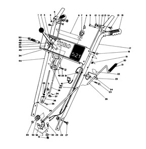 Handle Assembly Diagram and Parts List for 38052 5000001 - 5999999 Toro Snow Blower