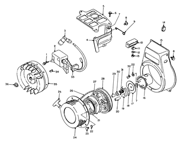 Rewind Starter & Magneto Assembly Diagram and Parts List for 62018 8000001 - 8999999 Toro Generator