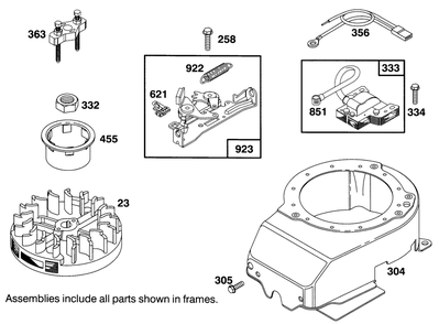 Engine Briggs & Stratton Model 122702-3171-01 Diagram and Parts List for 16401 4900001 - 4999999 Toro Lawn Mower