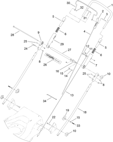 Handle Assembly Diagram and Parts List for 20950 316000001 - 316999999 Toro Lawn Mower