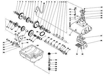 Transmission Assembly Diagram and Parts List for 56027 4000001 - 4999999 Toro Lawn Tractor