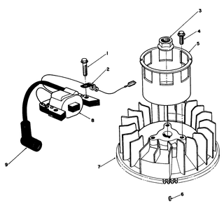 Magneto & Flywheel Assembly (Model No. Vmg6) Diagram and Parts List for 20622C 7000001 - 7999999 Toro Lawn Mower