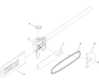 Pole Saw Attachment Assembly Diagram and Parts List for 88714 323000001 - 999999999 Toro Pole Saw