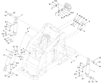 Hydraulic Cylinder Assembly Diagram and Parts List for 22318 409342969 - 409809999 Toro Lawn Tractor Accessories