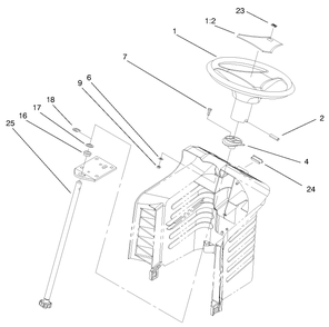 Fixed Steering Assembly Diagram and Parts List for 71209 9900001 - 9999999 Toro Lawn Tractor