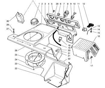 Control Panel & Shrouding Assembly Diagram and Parts List for 38435 7900001 - 7999999 Toro Snow Blower