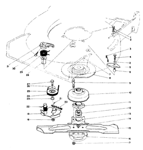 Blade Brake Clutch Assembly Diagram and Parts List for 10500 1000001 - 1999999 Toro Lawn Mower