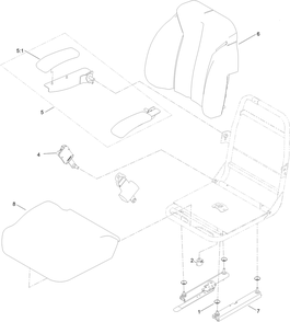 Seat Assembly No. 144-1965 Diagram and Parts List for 76602 400000000 - 412999999 Toro Lawn Tractor