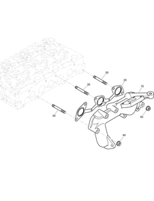 Exhaust Manifold Assembly Diagram and Parts List for 22530 414400000 - 999999999 Toro Lawn Tractor Accessories