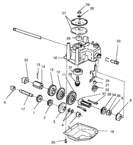Gear Case Assembly Diagram and Parts List for 20786 9900001 - 9999999 Toro Lawn Mower