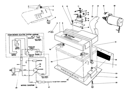 12 Volt Starting Motor Kit 42-3370 (Optional) Diagram and Parts List for 38160 4000001 - 4999999 Toro Snow Blower
