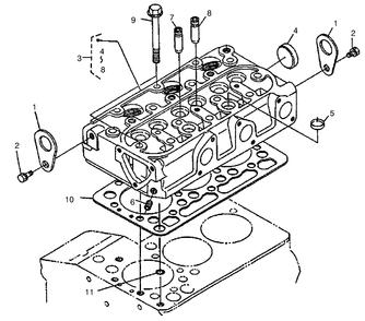 Cylinder Head Assembly Diagram and Parts List for 22303 990001 - 999999 Toro Lawn Tractor Accessories