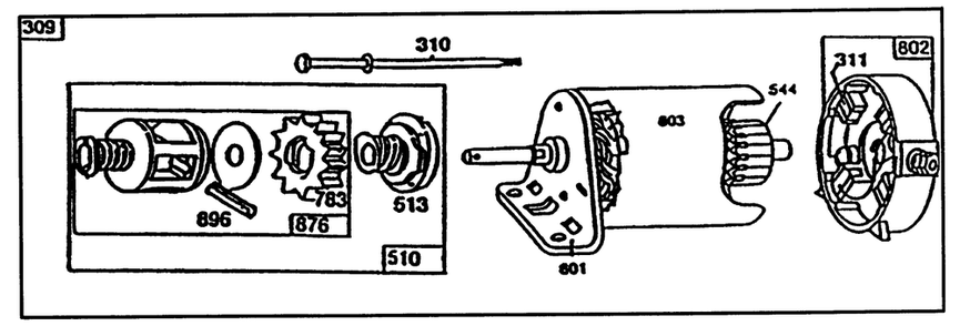 Starter-No 191707-0121-01 Diagram and Parts List for 70060 39000001 - 39999999 Toro Lawn Tractor