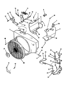 Blower Housing And Governor Power Plus Diagram and Parts List for R1-16O804 2000001 - 2999999 Toro Lawn Tractor