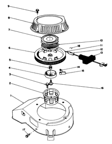 Recoil Assembly (Model No. 47pl0-1) Diagram and Parts List for 16785 1000001 - 1999999 Toro Lawn Mower