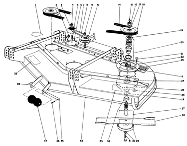 52" Cutting Unit Model No. 30568 Diagram and Parts List for 30798 0000001 - 0999999 Toro Lawn Tractor