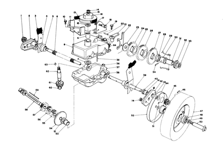 Gear Case Assembly Diagram and Parts List for 20710 1000001 - 1999999 Toro Lawn Mower