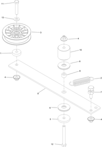Hydro Idler Arm Assembly Diagram and Parts List for 74142TE (316000001-316999999)(2016) Toro Lawn Mower