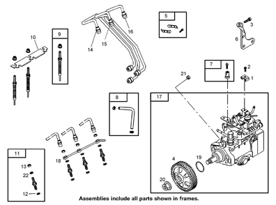 Injection Pump Assembly Diagram and Parts List for 74268 (313000001-313999999)(2013) Toro Lawn Mower