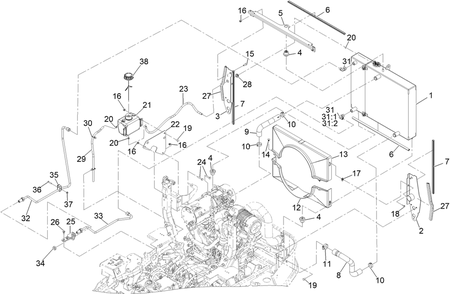 Cooling Assembly Diagram and Parts List for 72098 413000000 - 999999999 Toro Lawn Tractor