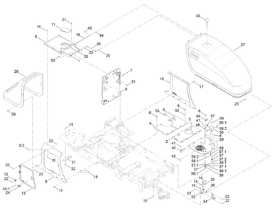 Hood Assembly Diagram and Parts List for 23898 400000000 - 999999999 Toro Lawn Tractor Accessories